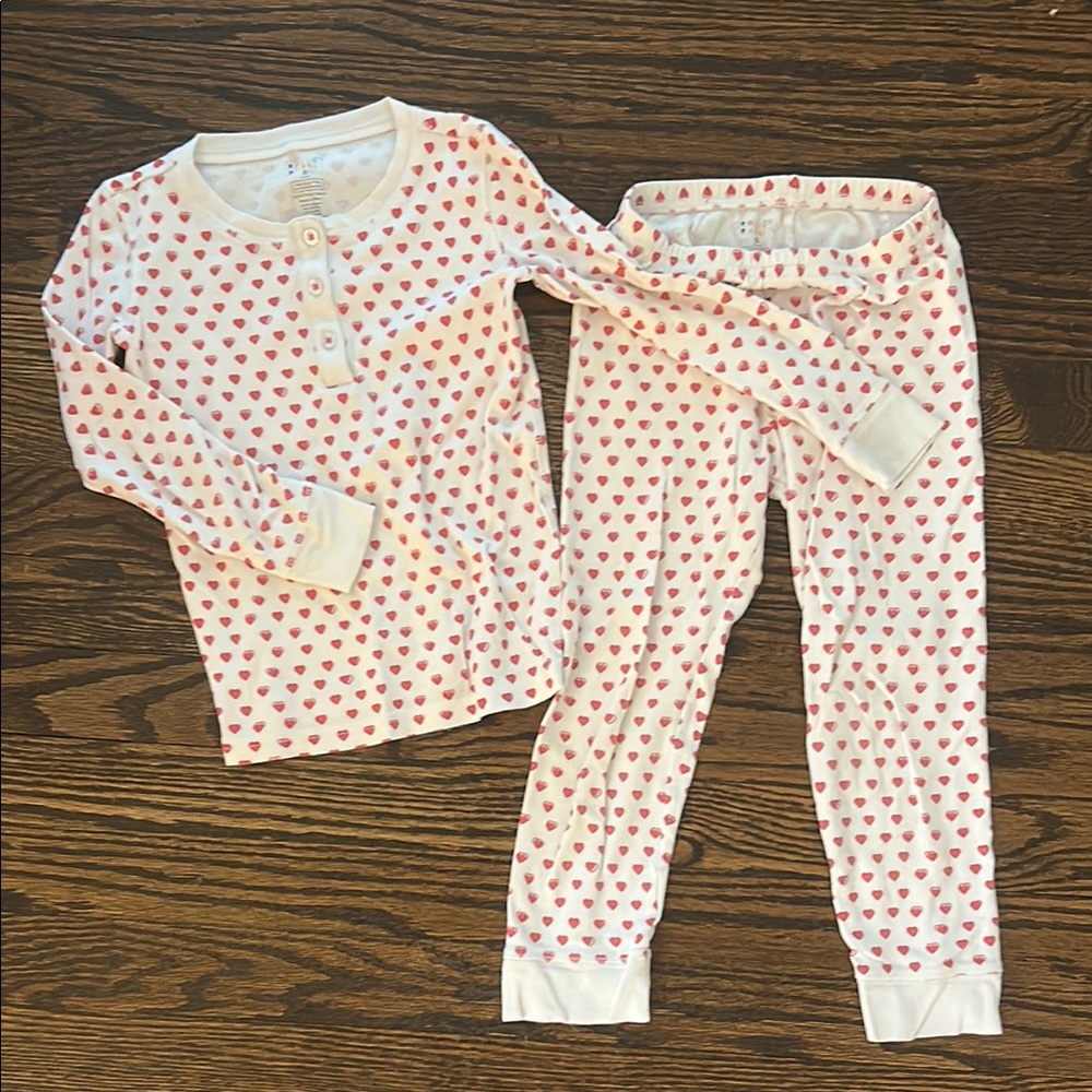Roller Rabbit White and Pink Heart Pajama Set